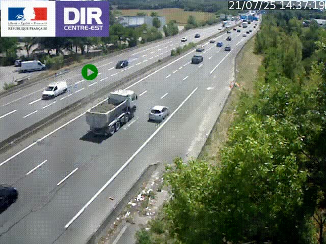 <h2>Caméra de circulation à Saint-Priest à la jonction entre l'A43 et l'A46 en direction de Marseille</h2>