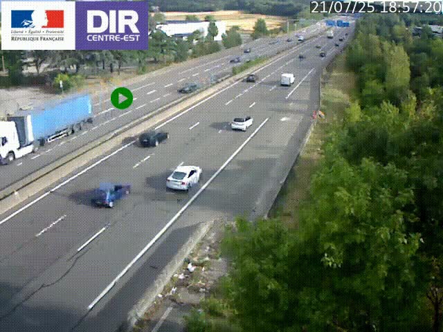 <h2>Caméra de circulation à Saint-Priest à la jonction entre l'A43 et l'A46 en direction de Marseille</h2>