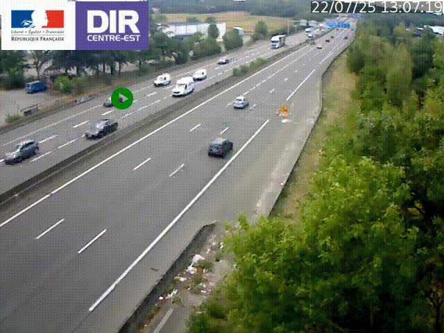 <h2>Caméra de circulation à Saint-Priest à la jonction entre l'A43 et l'A46 en direction de Marseille</h2>