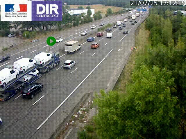 <h2>Caméra de circulation à Saint-Priest à la jonction entre l'A43 et l'A46 en direction de Marseille</h2>
