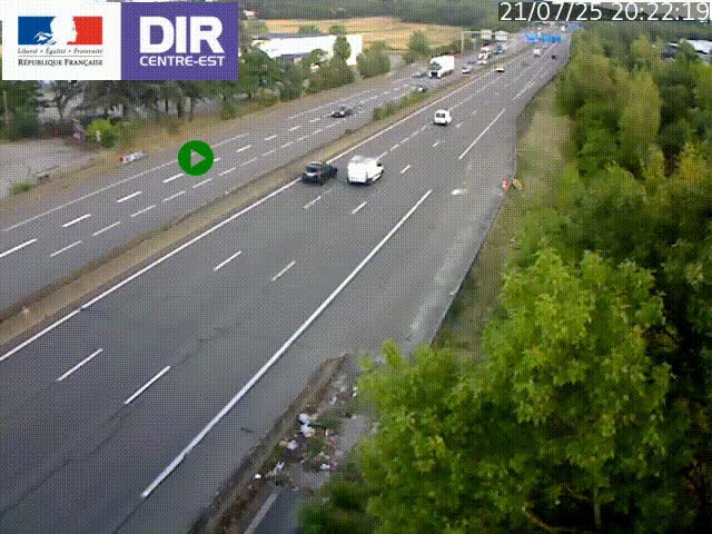 <h2>Caméra de circulation à Saint-Priest à la jonction entre l'A43 et l'A46 en direction de Marseille</h2>