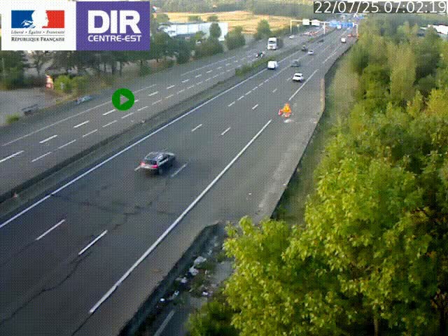 <h2>Caméra de circulation à Saint-Priest à la jonction entre l'A43 et l'A46 en direction de Marseille</h2>