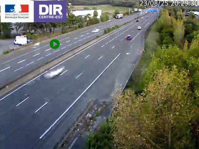 <h2>Caméra de circulation à Saint-Priest à la jonction entre l'A43 et l'A46 en direction de Marseille</h2>