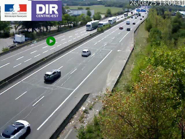 <h2>Caméra de circulation à Saint-Priest à la jonction entre l'A43 et l'A46 en direction de Marseille</h2>