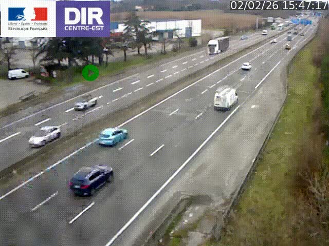 <h2>Caméra de circulation à Saint-Priest à la jonction entre l'A43 et l'A46 en direction de Marseille</h2>