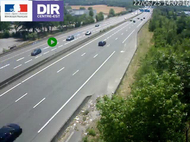 <h2>Caméra de circulation à Saint-Priest à la jonction entre l'A43 et l'A46 en direction de Marseille</h2>