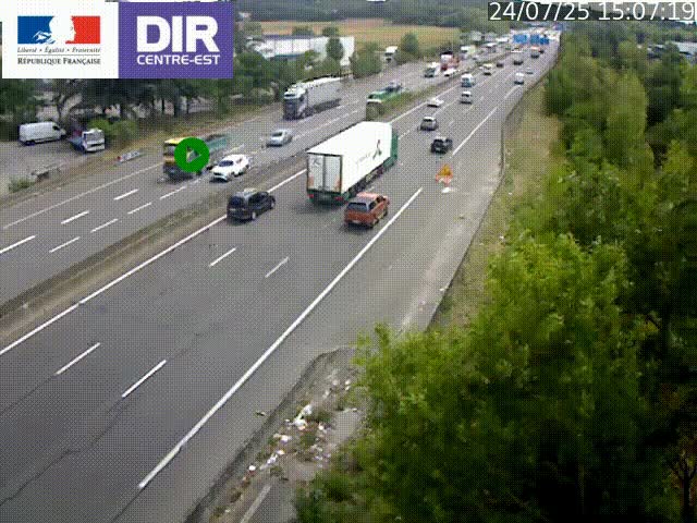<h2>Caméra de circulation à Saint-Priest à la jonction entre l'A43 et l'A46 en direction de Marseille</h2>