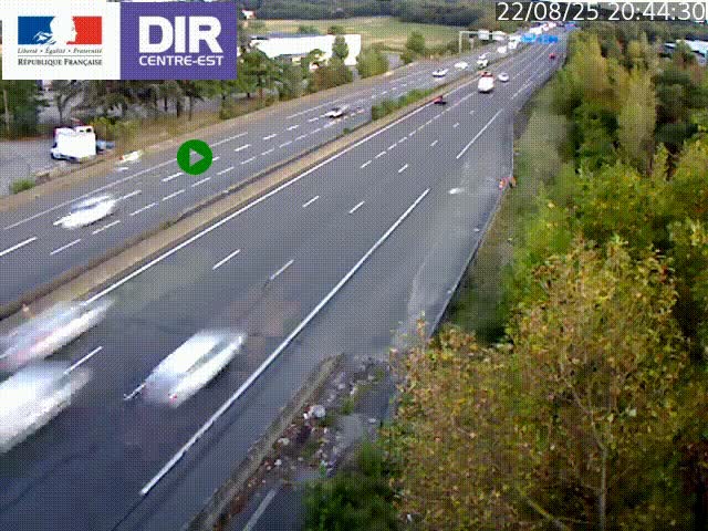<h2>Caméra de circulation à Saint-Priest à la jonction entre l'A43 et l'A46 en direction de Marseille</h2>