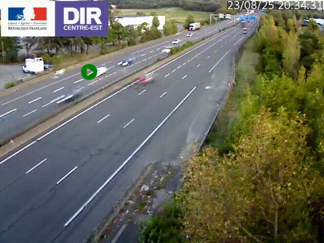 Caméra de circulation à Saint-Priest à la jonction entre l'A43 et l'A46 en direction de Marseille