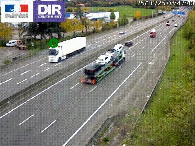 <h2>Caméra de circulation à Saint-Priest à la jonction entre l'A43 et l'A46 en direction de Marseille</h2>