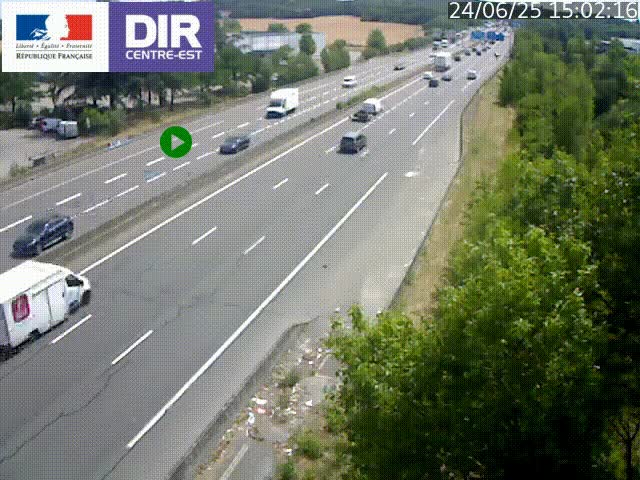 <h2>Caméra de circulation à Saint-Priest à la jonction entre l'A43 et l'A46 en direction de Marseille</h2>