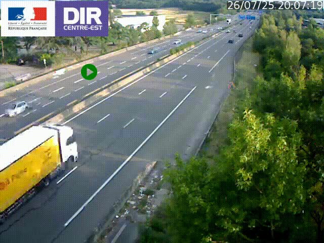 <h2>Caméra de circulation à Saint-Priest à la jonction entre l'A43 et l'A46 en direction de Marseille</h2>