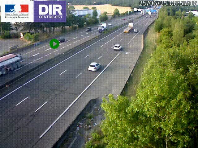 <h2>Caméra de circulation à Saint-Priest à la jonction entre l'A43 et l'A46 en direction de Marseille</h2>