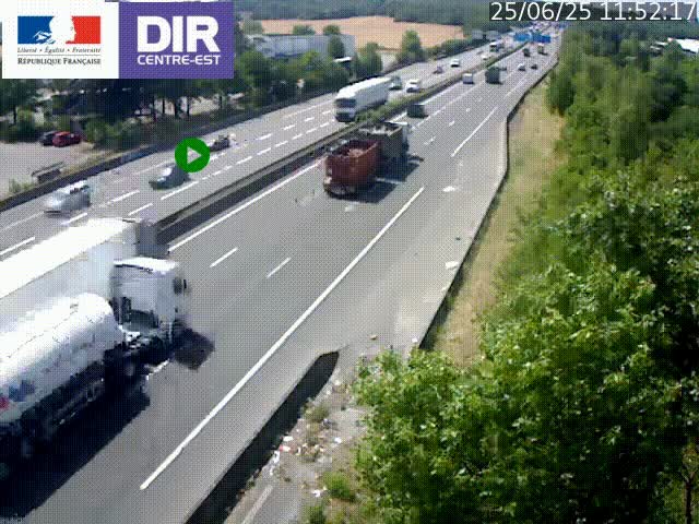 <h2>Caméra de circulation à Saint-Priest à la jonction entre l'A43 et l'A46 en direction de Marseille</h2>