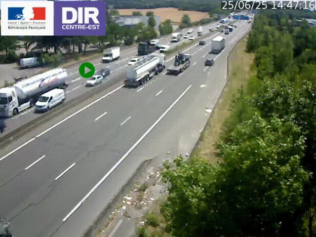 <h2>Caméra de circulation à Saint-Priest à la jonction entre l'A43 et l'A46 en direction de Marseille</h2>