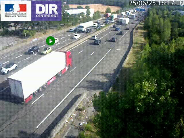 <h2>Caméra de circulation à Saint-Priest à la jonction entre l'A43 et l'A46 en direction de Marseille</h2>