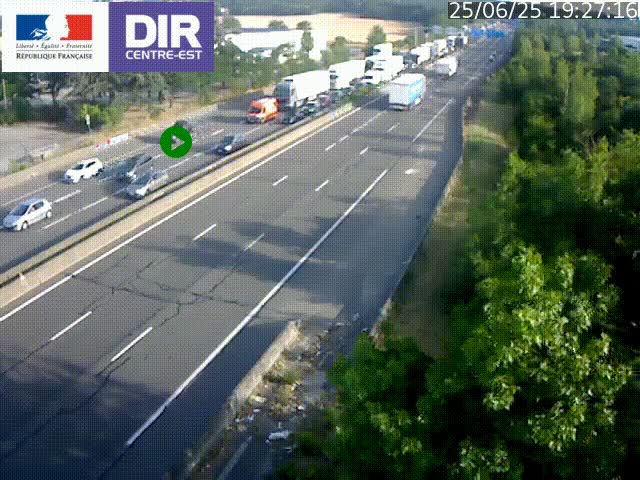 <h2>Caméra de circulation à Saint-Priest à la jonction entre l'A43 et l'A46 en direction de Marseille</h2>