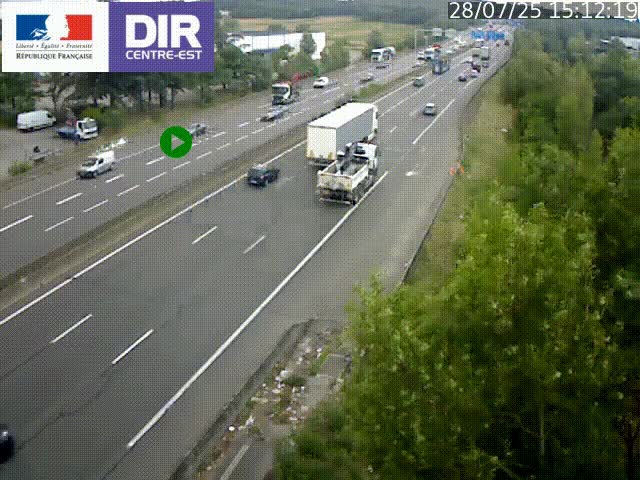<h2>Caméra de circulation à Saint-Priest à la jonction entre l'A43 et l'A46 en direction de Marseille</h2>