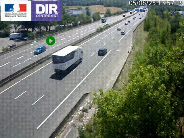 <h2>Caméra de circulation à Saint-Priest à la jonction entre l'A43 et l'A46 en direction de Marseille</h2>