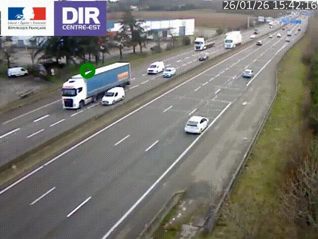 <h2>Caméra de circulation à Saint-Priest à la jonction entre l'A43 et l'A46 en direction de Marseille</h2>