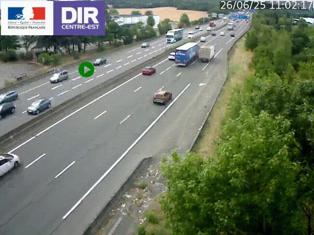 <h2>Caméra de circulation à Saint-Priest à la jonction entre l'A43 et l'A46 en direction de Marseille</h2>