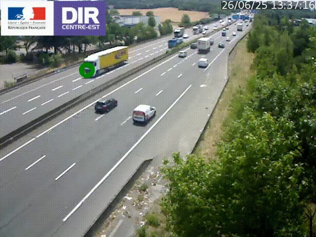 <h2>Caméra de circulation à Saint-Priest à la jonction entre l'A43 et l'A46 en direction de Marseille</h2>
