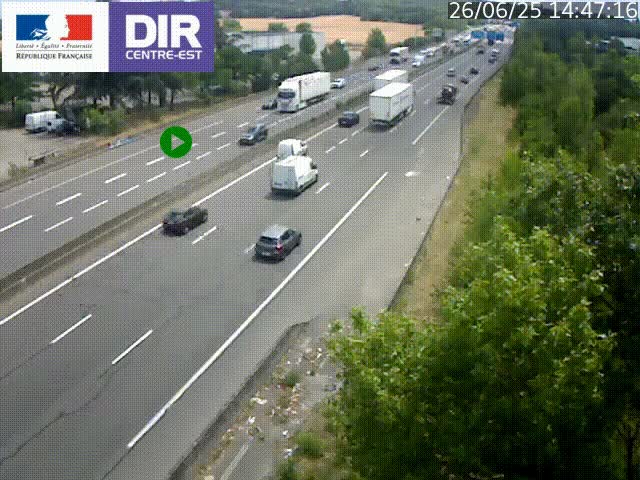 <h2>Caméra de circulation à Saint-Priest à la jonction entre l'A43 et l'A46 en direction de Marseille</h2>