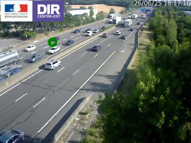 <h2>Caméra de circulation à Saint-Priest à la jonction entre l'A43 et l'A46 en direction de Marseille</h2>