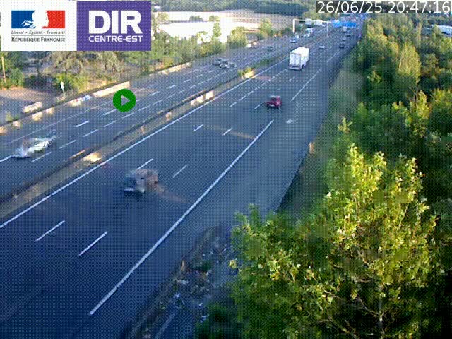 <h2>Caméra de circulation à Saint-Priest à la jonction entre l'A43 et l'A46 en direction de Marseille</h2>