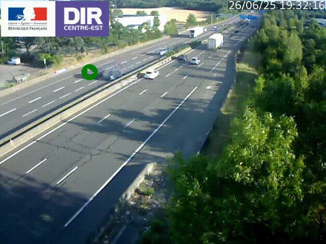 <h2>Caméra de circulation à Saint-Priest à la jonction entre l'A43 et l'A46 en direction de Marseille</h2>