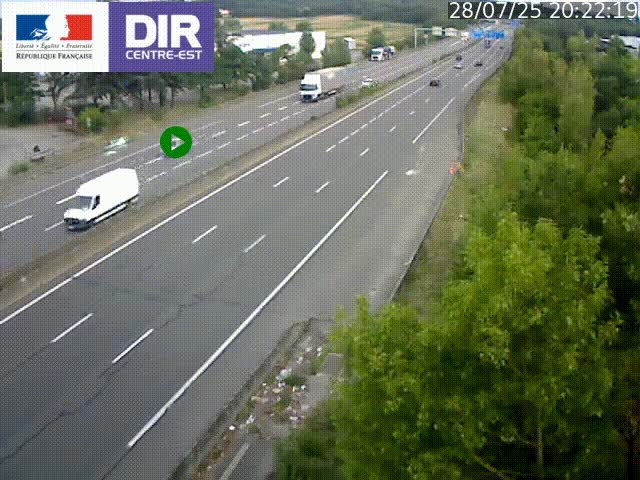 <h2>Caméra de circulation à Saint-Priest à la jonction entre l'A43 et l'A46 en direction de Marseille</h2>