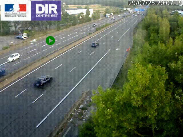 <h2>Caméra de circulation à Saint-Priest à la jonction entre l'A43 et l'A46 en direction de Marseille</h2>