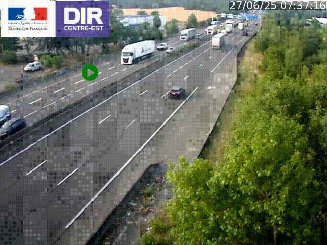 <h2>Caméra de circulation à Saint-Priest à la jonction entre l'A43 et l'A46 en direction de Marseille</h2>
