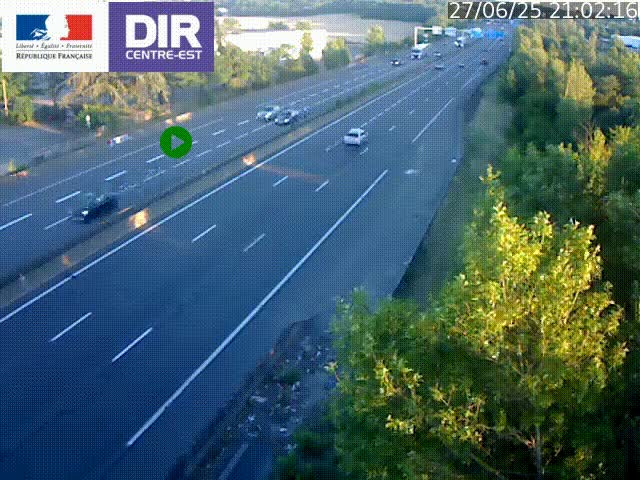 <h2>Caméra de circulation à Saint-Priest à la jonction entre l'A43 et l'A46 en direction de Marseille</h2>