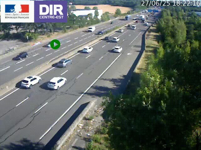<h2>Caméra de circulation à Saint-Priest à la jonction entre l'A43 et l'A46 en direction de Marseille</h2>
