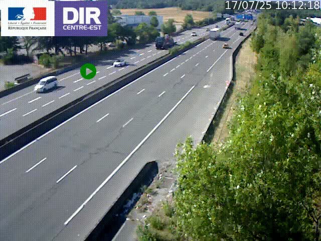 <h2>Caméra de circulation à Saint-Priest à la jonction entre l'A43 et l'A46 en direction de Marseille</h2>