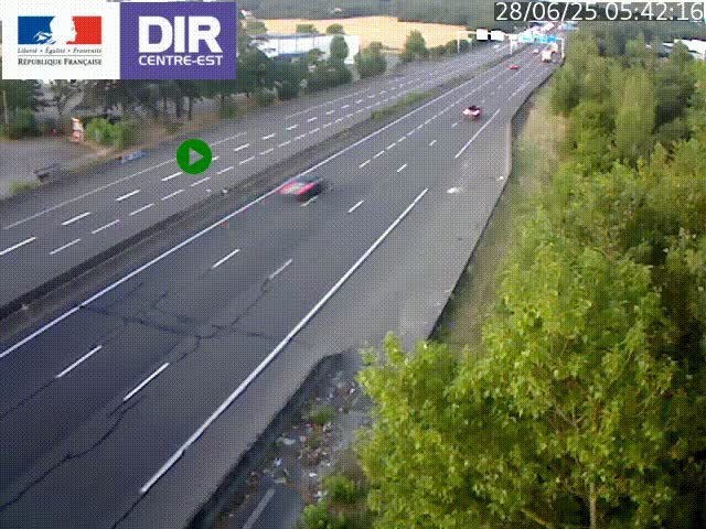 <h2>Caméra de circulation à Saint-Priest à la jonction entre l'A43 et l'A46 en direction de Marseille</h2>