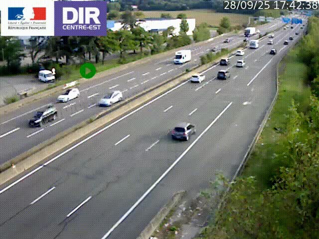 <h2>Caméra de circulation à Saint-Priest à la jonction entre l'A43 et l'A46 en direction de Marseille</h2>