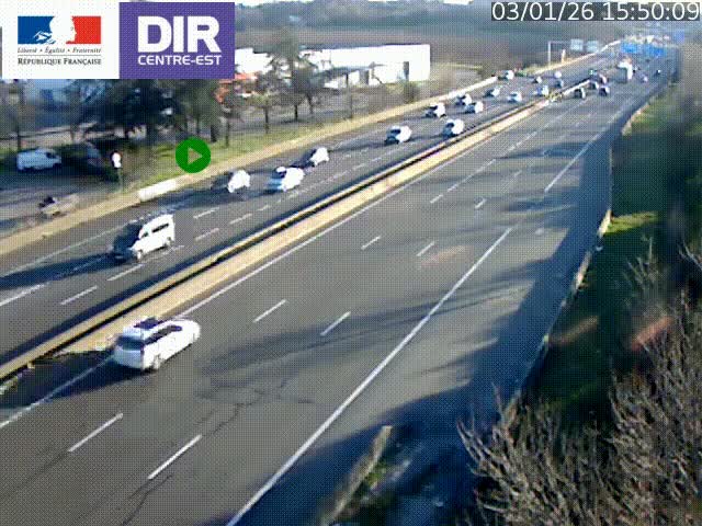 <h2>Caméra de circulation à Saint-Priest à la jonction entre l'A43 et l'A46 en direction de Marseille</h2>