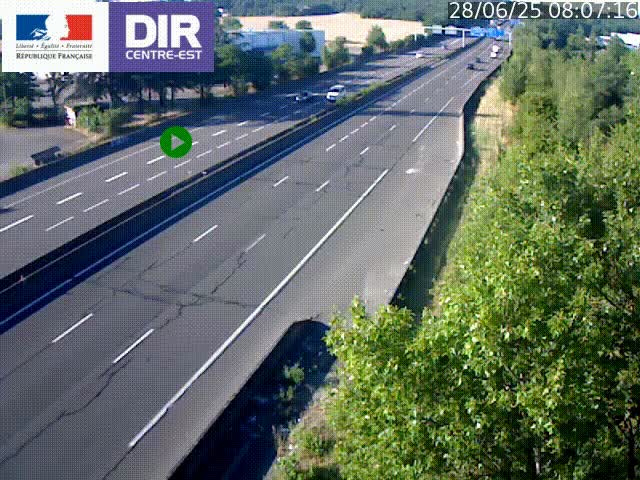 <h2>Caméra de circulation à Saint-Priest à la jonction entre l'A43 et l'A46 en direction de Marseille</h2>