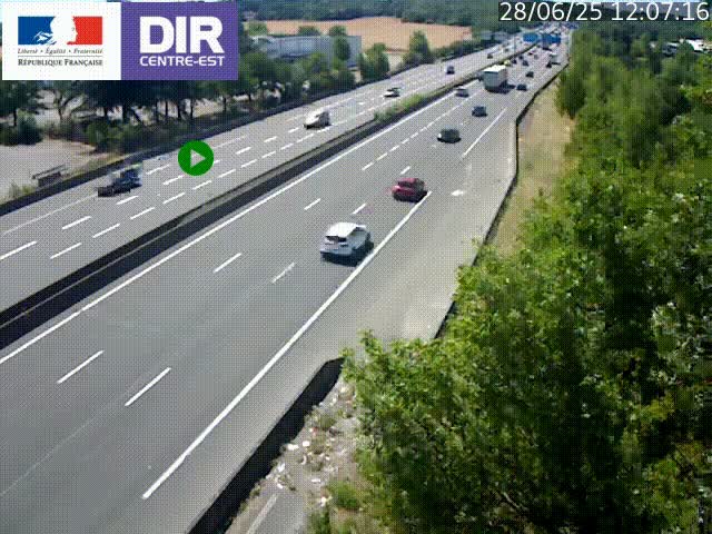 <h2>Caméra de circulation à Saint-Priest à la jonction entre l'A43 et l'A46 en direction de Marseille</h2>