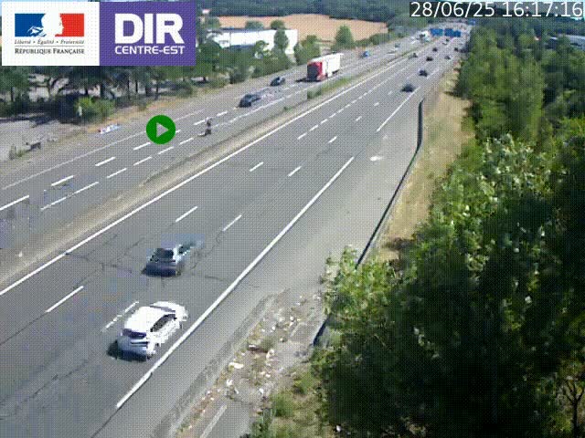 <h2>Caméra de circulation à Saint-Priest à la jonction entre l'A43 et l'A46 en direction de Marseille</h2>