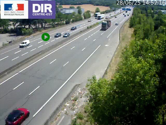 <h2>Caméra de circulation à Saint-Priest à la jonction entre l'A43 et l'A46 en direction de Marseille</h2>