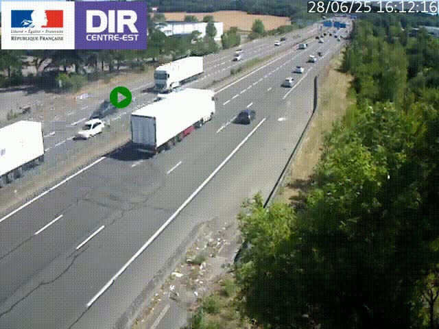 <h2>Caméra de circulation à Saint-Priest à la jonction entre l'A43 et l'A46 en direction de Marseille</h2>