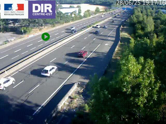 <h2>Caméra de circulation à Saint-Priest à la jonction entre l'A43 et l'A46 en direction de Marseille</h2>