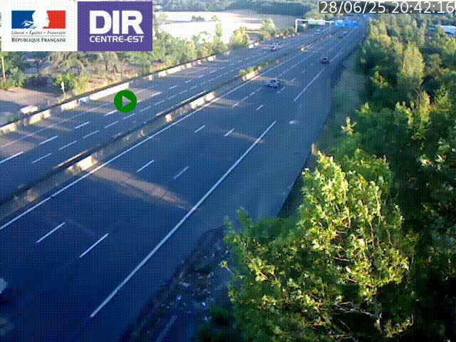 <h2>Caméra de circulation à Saint-Priest à la jonction entre l'A43 et l'A46 en direction de Marseille</h2>