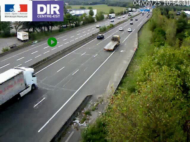 <h2>Caméra de circulation à Saint-Priest à la jonction entre l'A43 et l'A46 en direction de Marseille</h2>