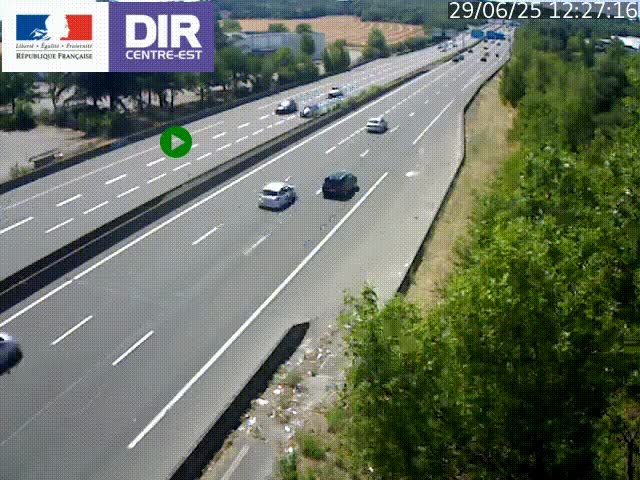 <h2>Caméra de circulation à Saint-Priest à la jonction entre l'A43 et l'A46 en direction de Marseille</h2>