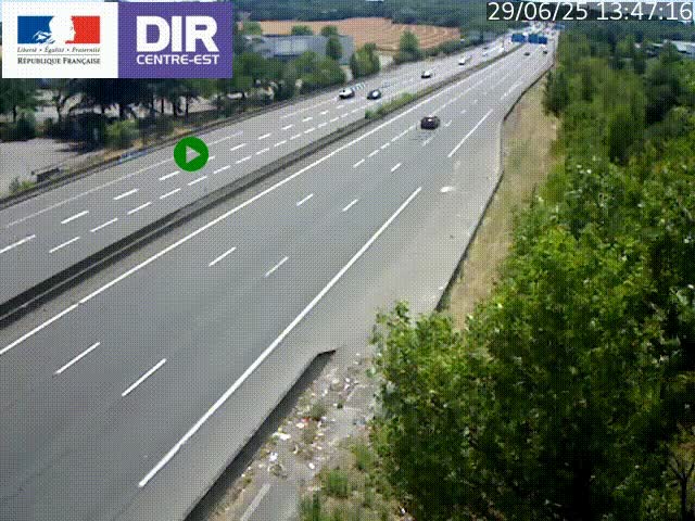 <h2>Caméra de circulation à Saint-Priest à la jonction entre l'A43 et l'A46 en direction de Marseille</h2>