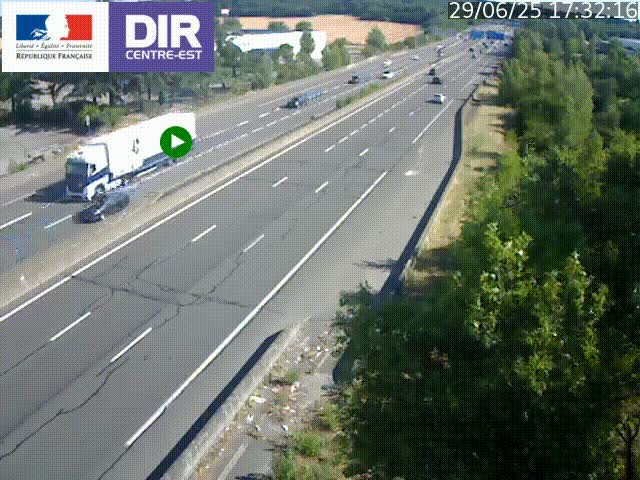 <h2>Caméra de circulation à Saint-Priest à la jonction entre l'A43 et l'A46 en direction de Marseille</h2>